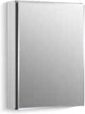 Kohler CB-CLC2026FS Frameless Bathroom Mirror Medicine Cabinet, Single Door, Rectangular Beveled Edge Frame, Bathroom Cabinet Mirror, Adjustable Shelves, 20 in. W x 26 in. H
