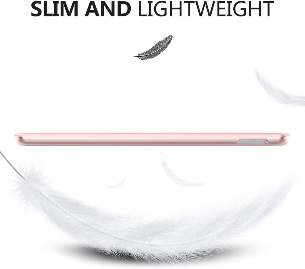 Case for iPad 10.2 iPad 9th Generation 2021/ iPad 8th Generation 2020/ iPad 7th Generation 2019, Slim Stand Hard Back Shell Smart Cover Case for iPad 10.2 inch, Auto Wake/Sleep, Rose Gold