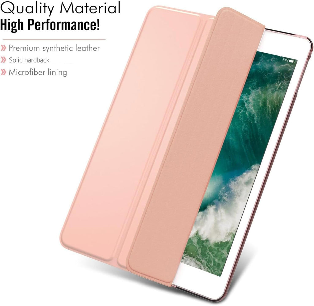 MoKo Case Fit 2018/2017 iPad 9.7 5th / 6th Generation - Slim Lightweight Smart Shell Stand Cover with Translucent Frosted Back Protector Fit Apple iPad 9.7 Inch 2018/2017, Rose Gold(Auto Wake/Sleep)