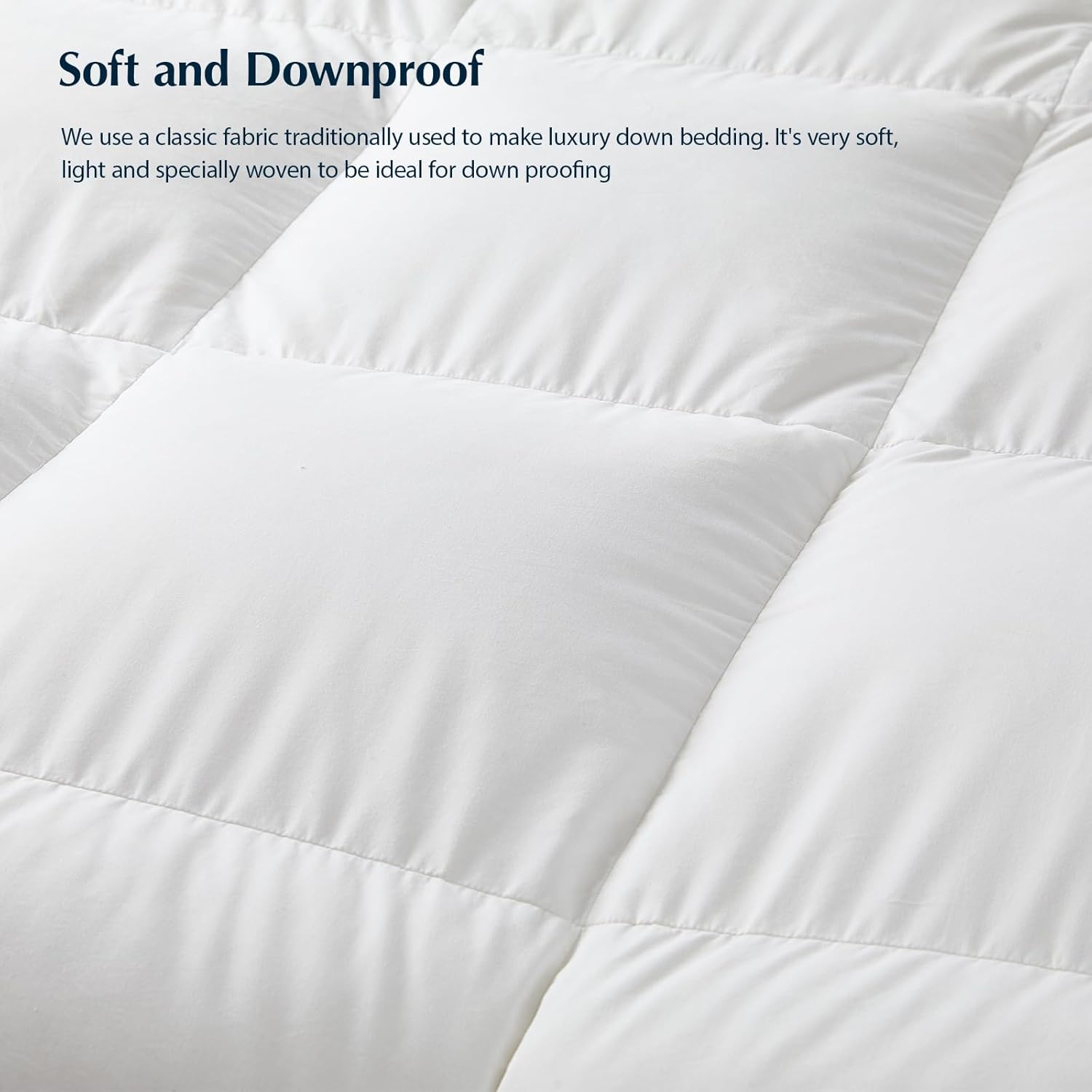 Pacific Coast Goose Feather Down Fiber Comforters King Size, Extra Fluffy White Duvet Insert, Ultra-Soft, Breathable, All Season Hotel Luxury Bedding Comforters, 8 Corner & Center Loops (106"x90")