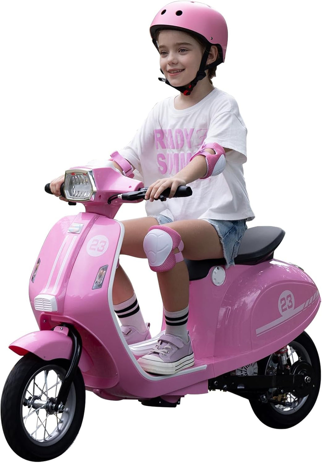 Kids Motorcycle, 2 Wheel Electric Motorcycle for Girls Ages 8-12, 24V Ride on Toys with Music, Story, Headlight, 3 Speed Options, Up to 60min Ride Time, for Riders up to 143 lbs, Easy Assemble, Pink