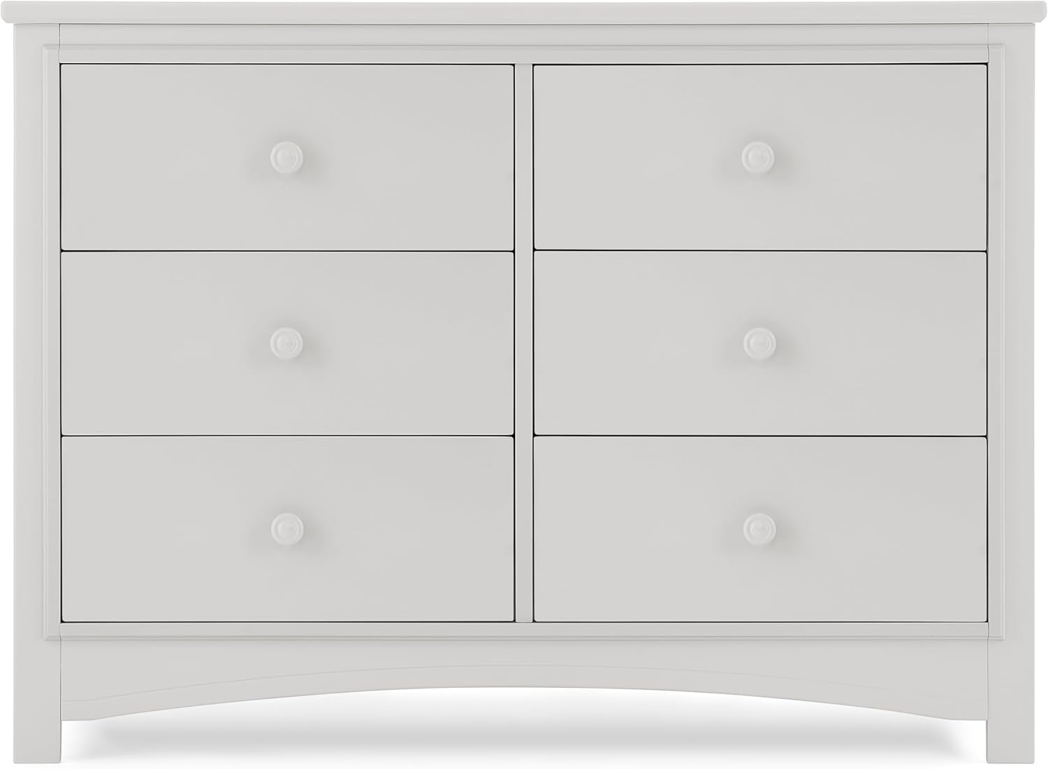 Delta Children Perry 6 Drawer Dresser - Greenguard Gold Certified, Moonstruck Grey
