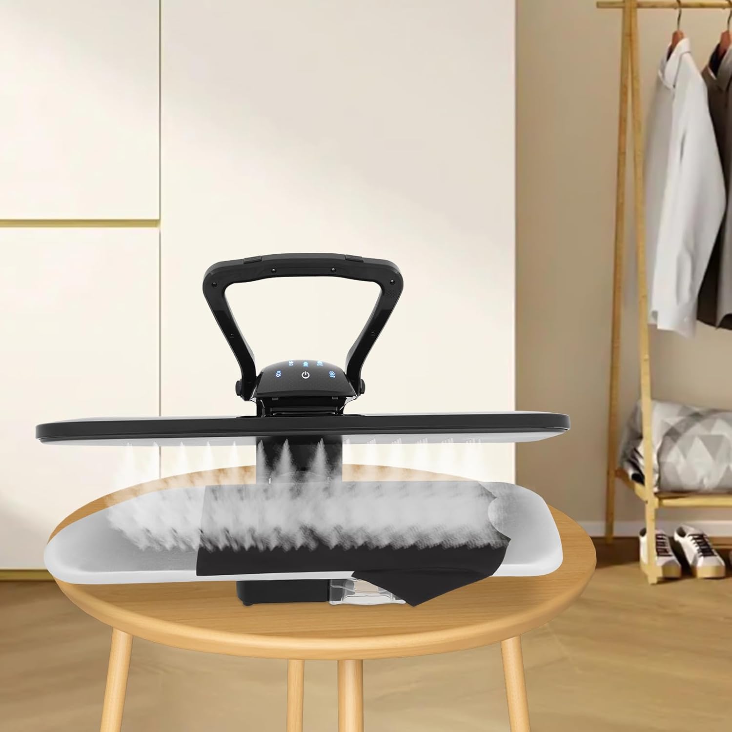 36in Large Steam Iron Press with LED Touch Screen,1600W Compact Ironing Steam Press with 5 Fabric Settings,Professional Iron Press Machine,Digital Steam Press for Home Business