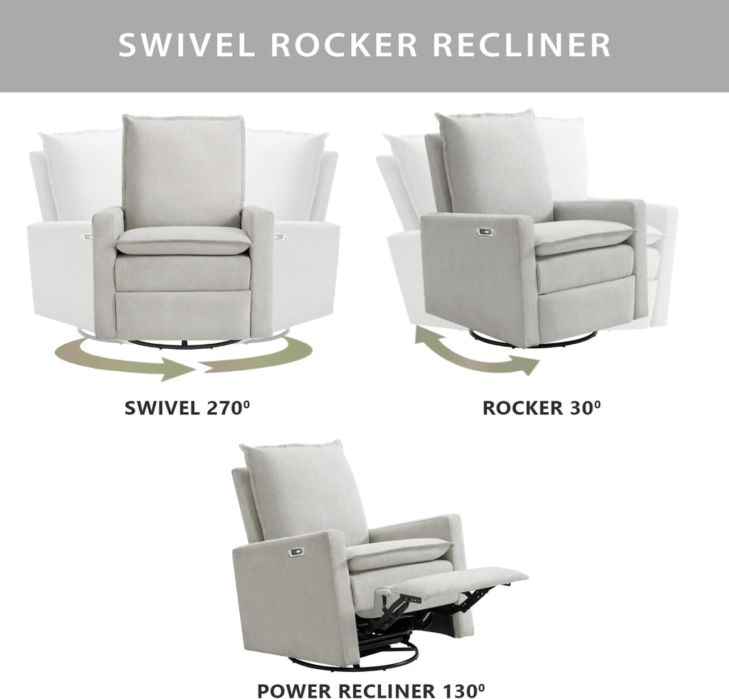 Oxford Baby Uptown Power Recliner/Glider, Sand