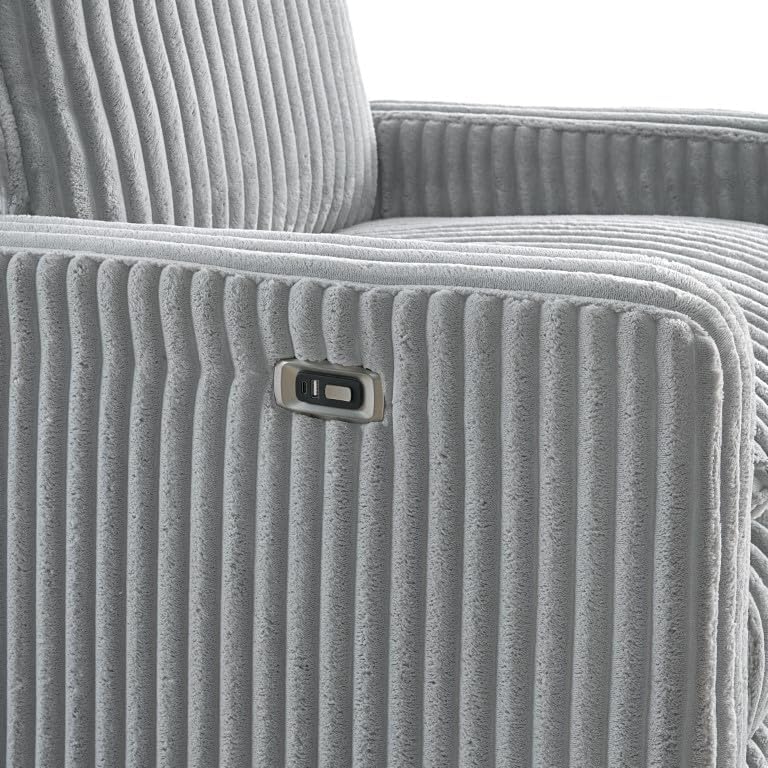 Oxford Baby Uptown Power Recliner/Glider, Corduroy, Ash Gray