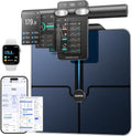 RENPHO Smart Scale for Body Weight, 8-Electrode Body Composition Scale with BMI, Body Fat, Muscle Mass, Rechargeable Body Fat Scale with Full-Color TFT LCD on Handle, MorphoScan Nova, Dark Blue