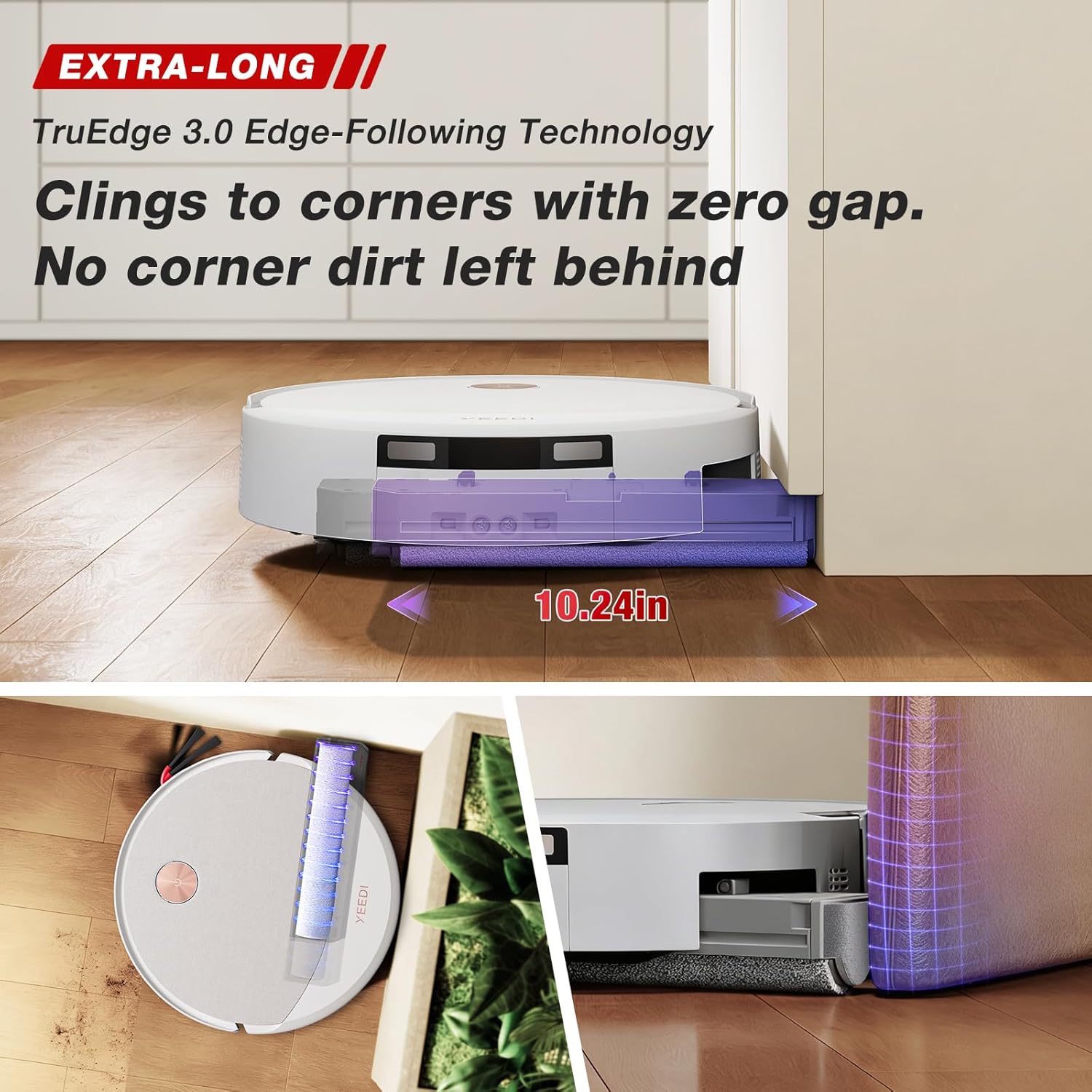 Yeedi M16 Infinity Robot Vacuum & Mop, 30000Pa Blast Suction, Infinity Runtime, Instant Self-Cleaning OZMO Roller Mop, Hot Water Wash & Hot Air Dry Omni Station, ZeroTangle 4.0, AI Obstacle Avoidance