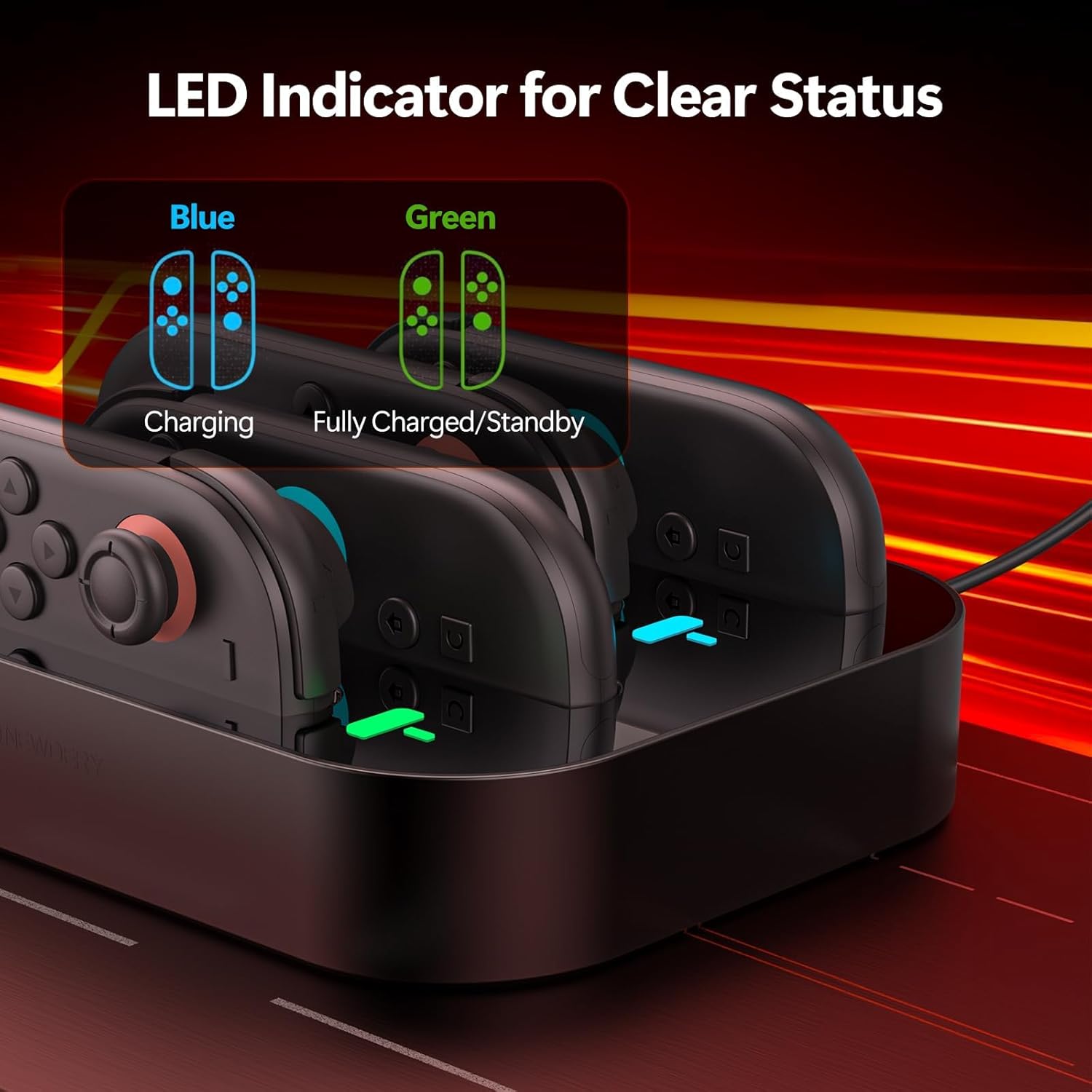 Gagaking Charging Dock for Nintendo Switch 2, Fast Charger Station for JoyCon 2 Accessories with LED Indicators,Multi-Protection Safety,USB-C,4 in 1 Portable Organizer for Controllers