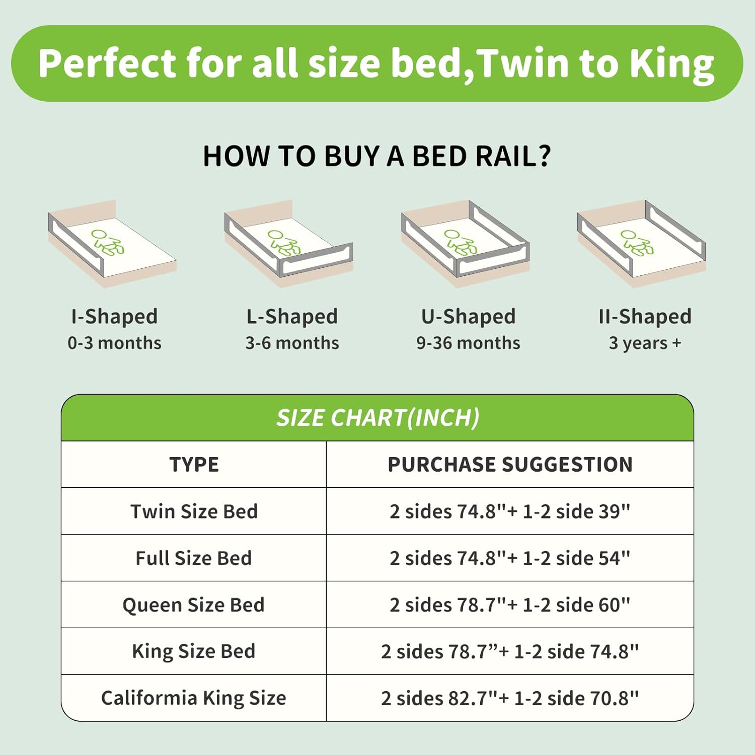 yulongtengfei 3-Piece King Size Bed Rail for Toddlers - Adjustable Baby Bed Rail Guard, Kids Safety Bed Rail for King Size Bed (78.7"x78.7"x74.8"-Grey)