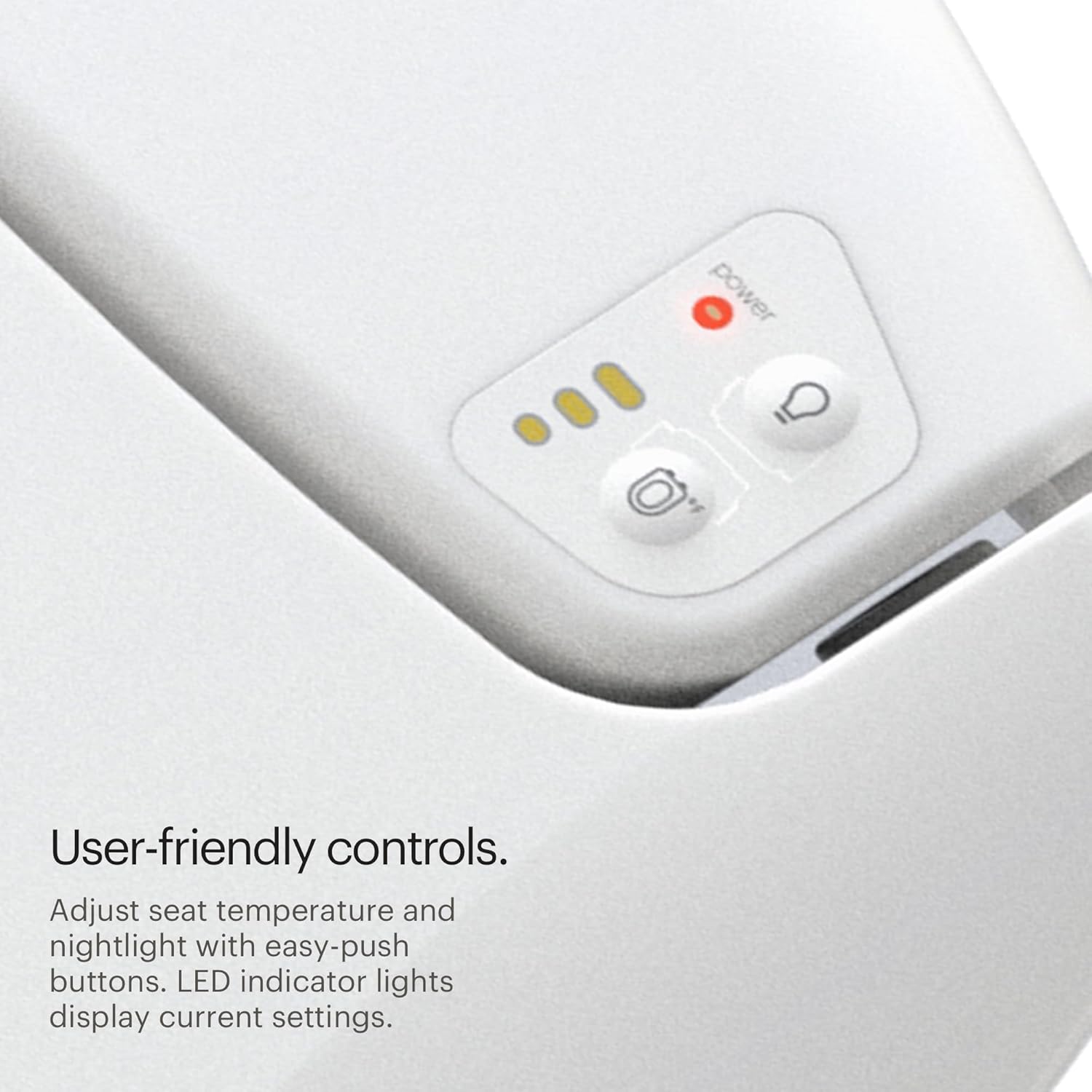 Brondell L60-EW LumaWarm Heated Nightlight Elongated Toilet Seat, White