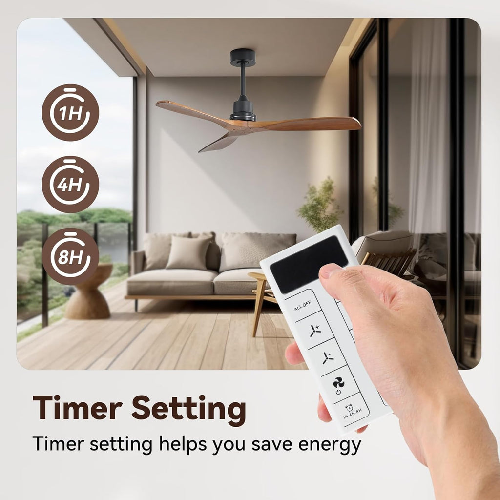 Sofucor Smart Ceiling Fan no Lights, 52" Low Profile Ceiling Fans with Remote, Compatible with Alexa/Google/App, 6-Speed Timing Reversible DC Motor for Bedroom Living Room Patio Indoor Outdoor
