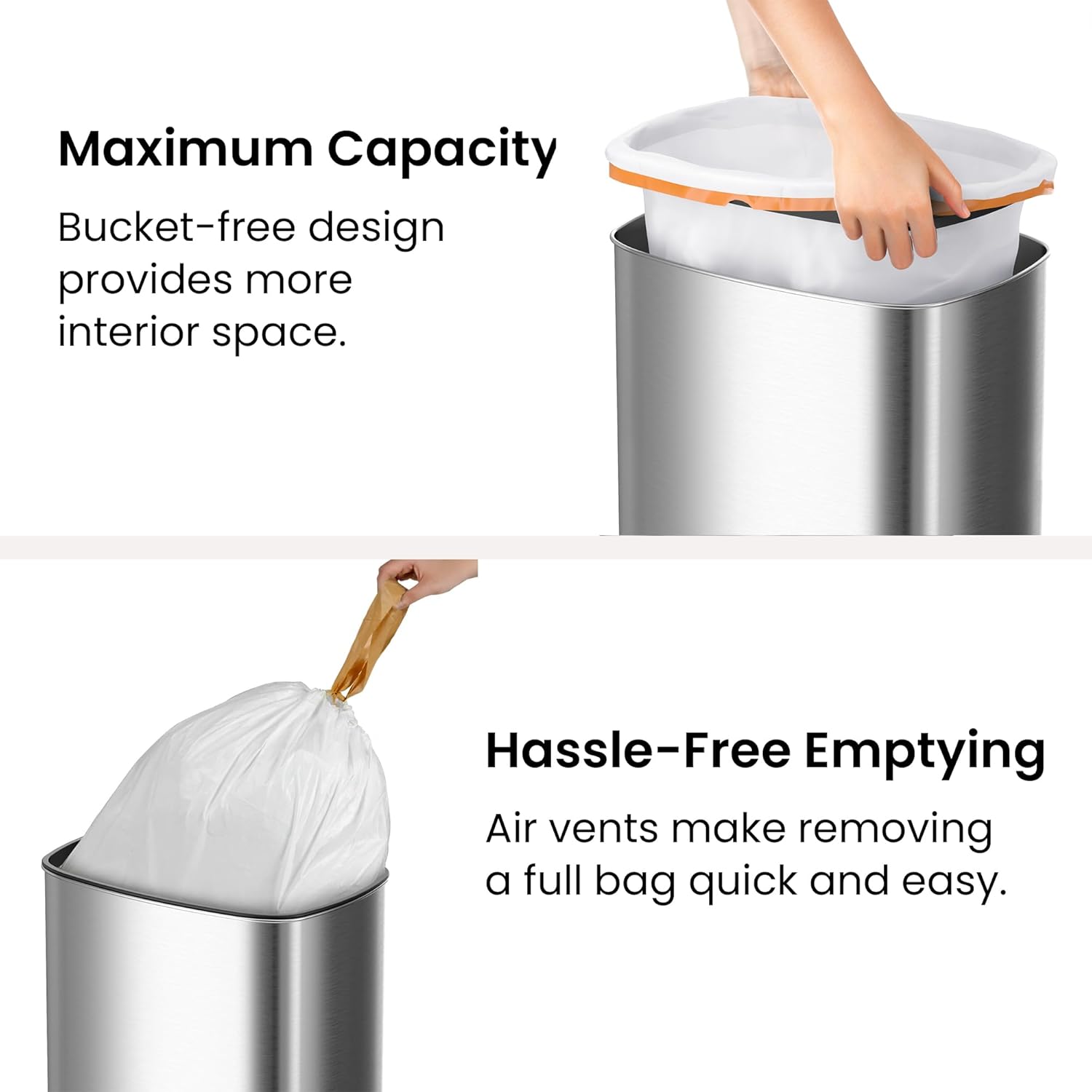 iTouchless 24 Gallon Extra Large Touchless Sensor Trash Can with AbsorbX Odor Filter, 91L Commercial Stainless Steel Automatic Kitchen Bin for Home, Office, Restaurant, Commercial Lobby, Store