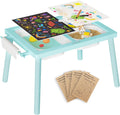 Easyego Sensory Table for Toddlers Kids Play Wooden Sand Water Table with Double-Sided Board & Foldable Storage Bins for Indoor and Outdoor Use, Birthday Gifts for Boys and Girls - Sky Blue