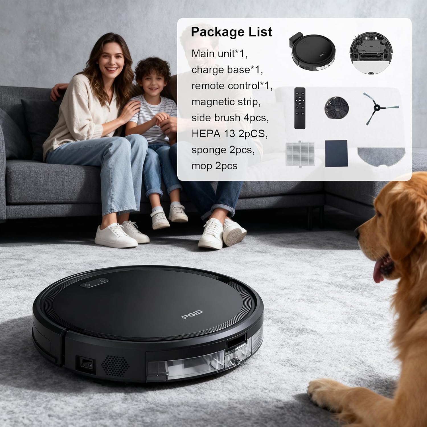 Robot Vacuum and Mop Combo, 2 in 1 Mopping Robotic Vacuum Cleaner w Schedule,Robot Vacuum Self Emptying App/Remote,5000Pa Strong Suction, Slim, Ideal for Hard Floor, Pet Hair (F7s)
