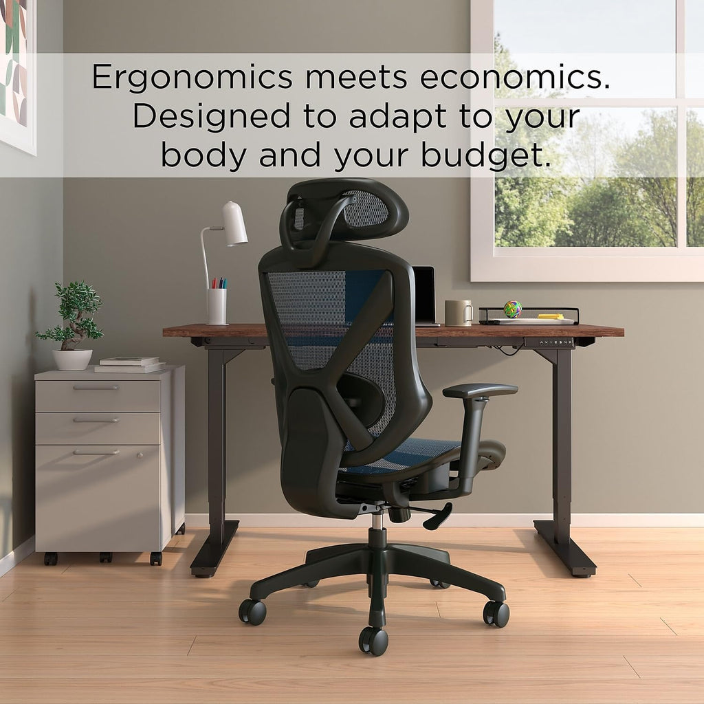 STAPLES Ergonomic Task Chair, Mesh, Ergonomic, Lumbar Support, Blue