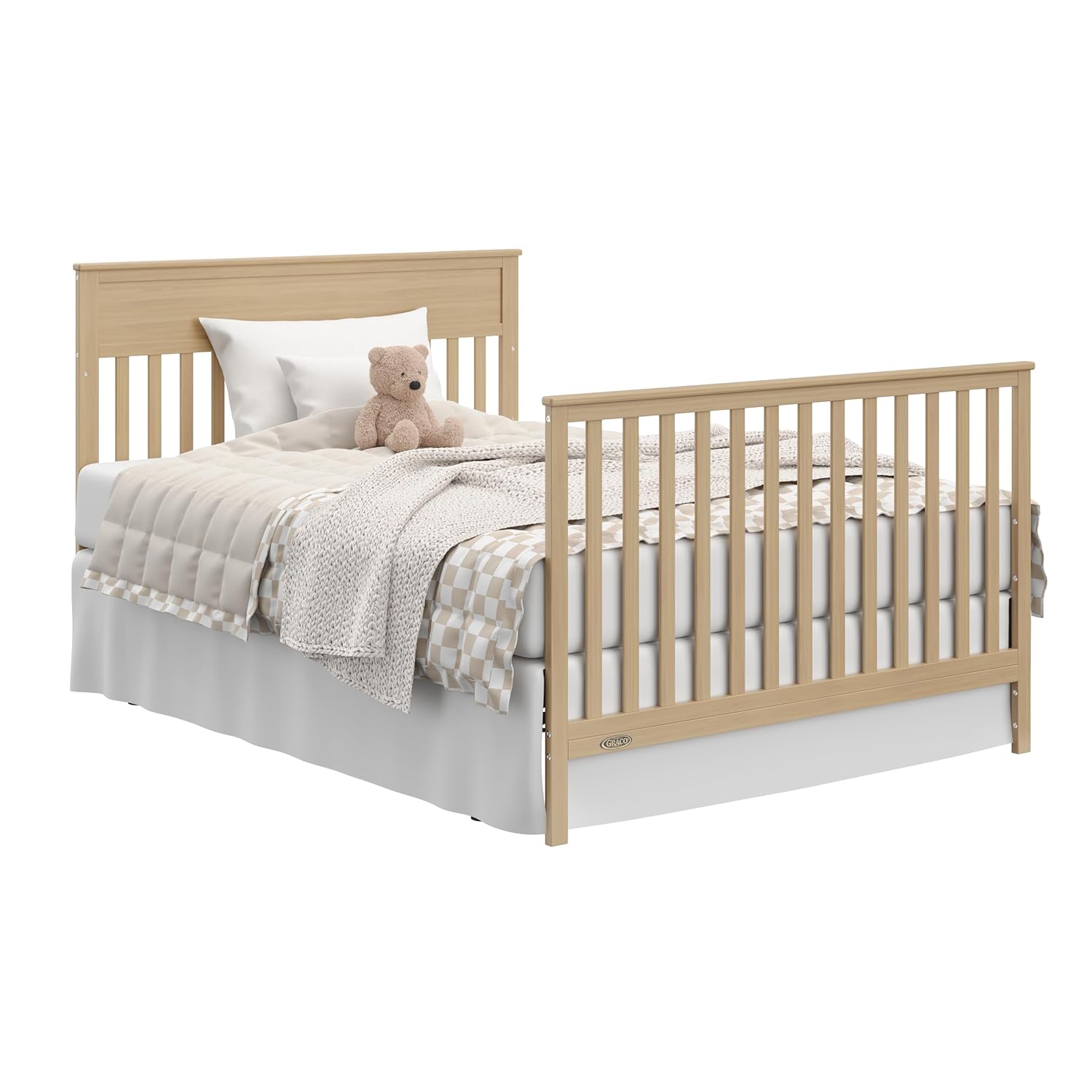 Graco Shiloh 5-in-1 Convertible Crib & Changer with Drawer – GREENGUARD Gold Certified Baby Crib Crafted from Wood, Converts to Toddler Bed, Daybed, and Full-Size Bed (Driftwood)