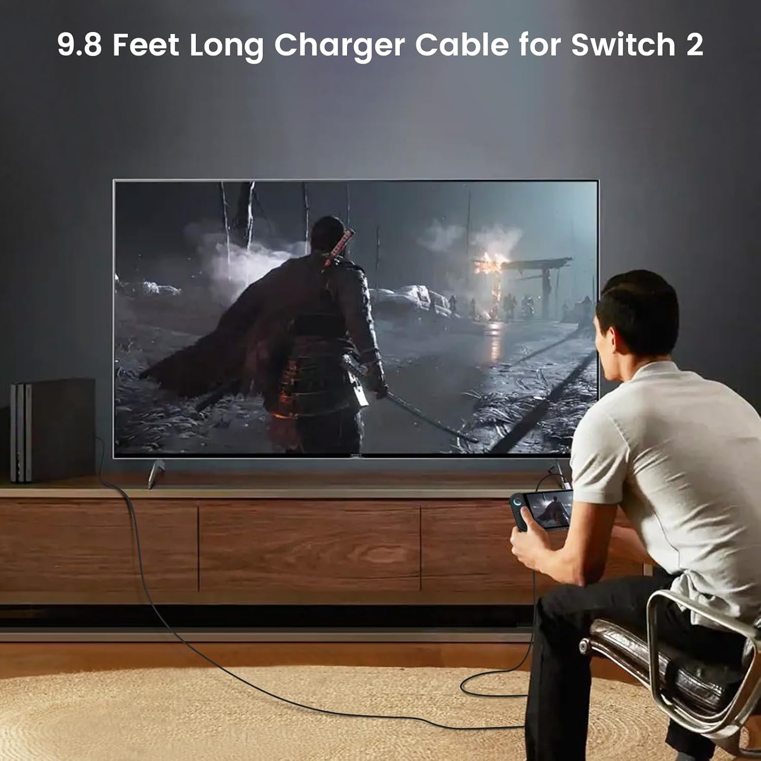 weishan 10ft 100W USB C to C Super Fast Charger Cable Compatible with Nintendo Switch 2 2025 - PD 3.0 USB Type C Braided Charging Cord 3m Long