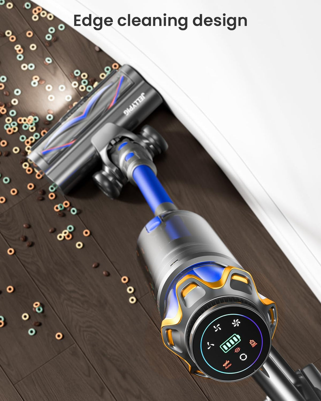 Cordless Vacuum Cleaner, Upgraded 650W 55KPA 70Mins Cordless Stick Vacuum Cleaner with Self-Standing and Touch Screen, Anti-tangle Wireless Vacumm, Vacuum Cleaners for Home/Pet Hair/Carpets/Floors
