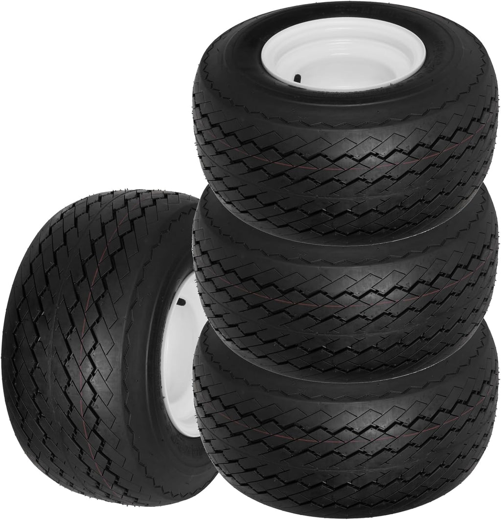 4 Pack 18x8.50-8 Golf Cart Tires with Wheel Assembly, 4-Lug 4" Center Hub, Compatible with Club Car, Cushman, E-Z-GO Golf Carts