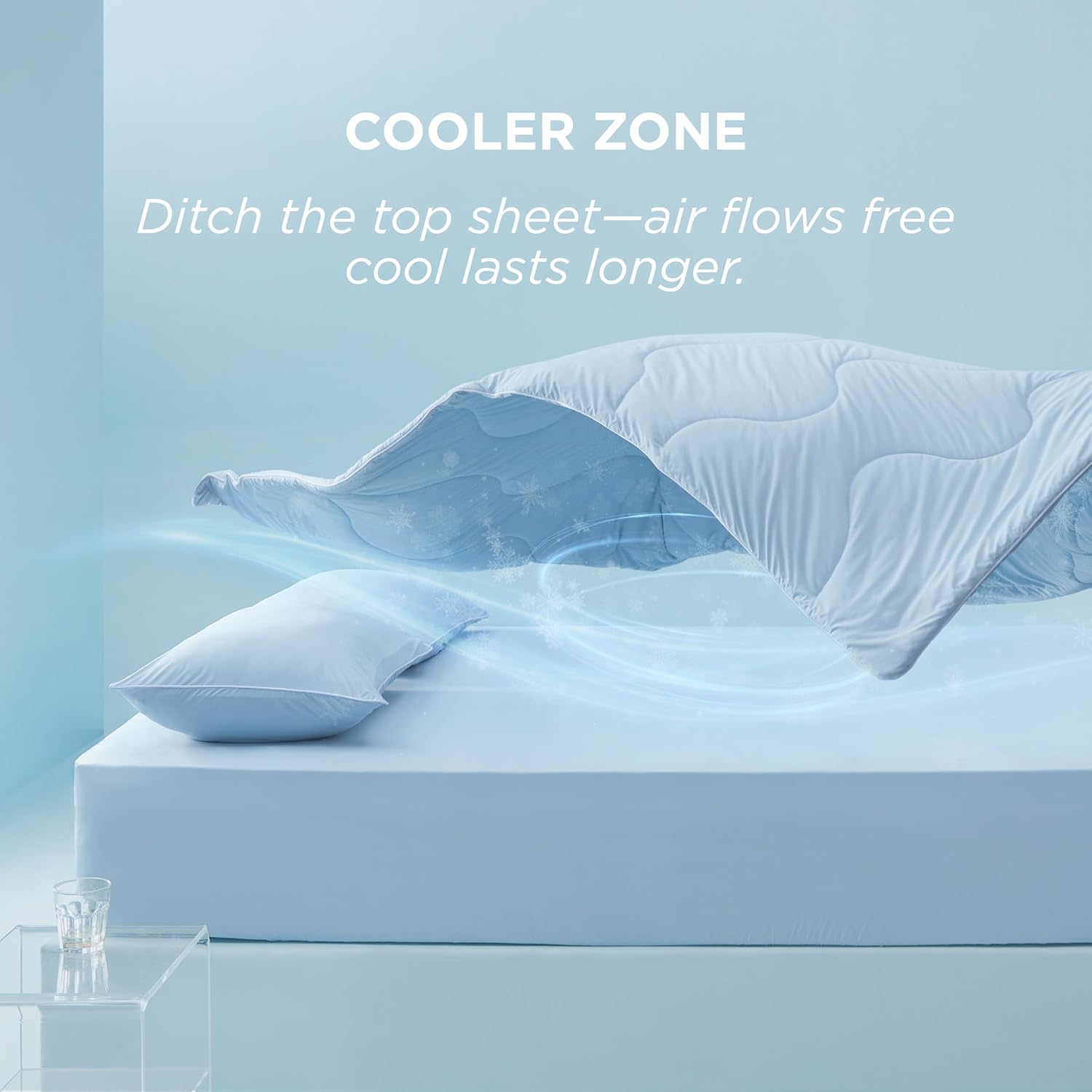Bedsure Cooling Comforters King Size Set 4 Pieces, Blue Cooling Blanket for Hot Sleepers, Double-Sided Cool Tech King Bedding Set with Breathable Lightweight Comforter, Sheet & Pillowcases