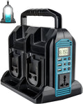 350W Power Inverter for Makita 18V Battery, 4-Ports DC 18V to AC 110-120V Pure Sine Wave Battery Inverter with 3 USB-A Port, 1 USB-C Port,300lm LED Light for Camping Travel Emergency(Tool Only)