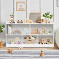 Montessori Shelf, Wooden Toy Storage Organizer for Books Toys, 2 Shelf Bookcase, 5-Section Storage Cabinet, Toddler Book Shelf for Kids Rooms, Playroom, Nursery, Kindergarten