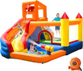 HuaKastro Inflatable Water Slide Bounce House for Kids with Pool, 5-in-1 Indoor/Outdoor Blow Up Play Center for Climbing, Sliding, Jumping & Splashing Fun, Blower Included