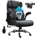 500lbs Big and Tall Office Chair Adjustable Lumbar Support for Back Pain, Extra Wide Seat Executive Office Chair Thick Armrest Pad, Heavy Duty Base&Upgraded Wheels, Ergonomic Comfy Computer Desk Chair