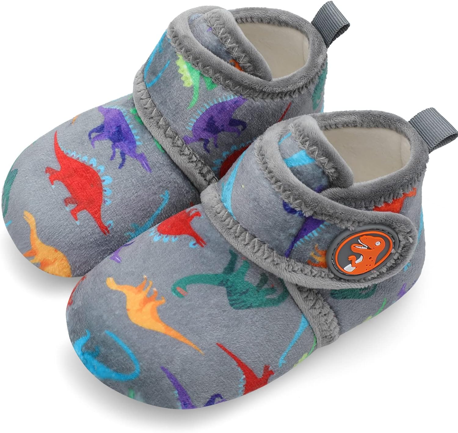Scurtain Unisex Kids Toddler Slippers Socks Artificial Woolen Slippers with Non-slip Rubber Sole