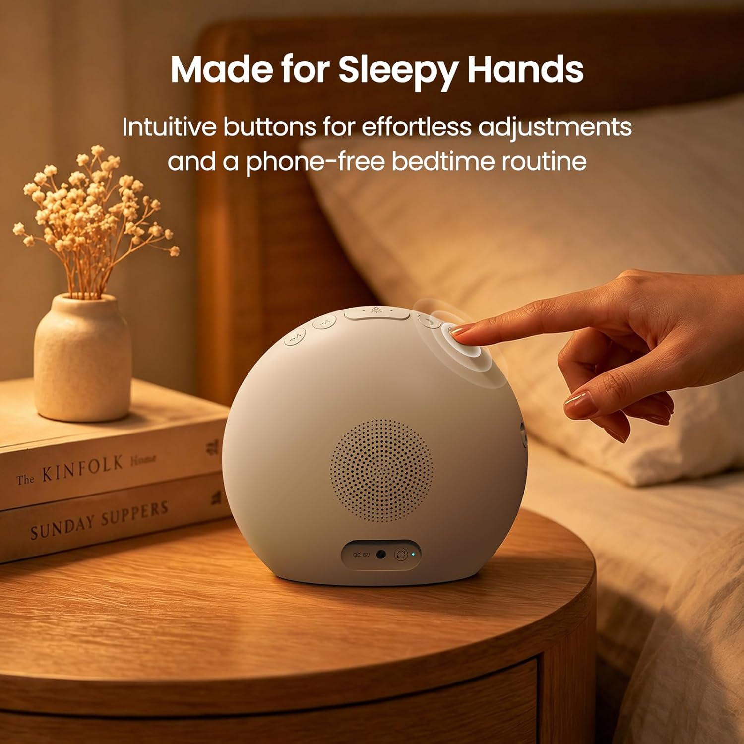 REACHER R7APP Smart Sunrise Alarm Clock with App Control, Custom Wake & Sleep Routines - Multi Sunrise Color, White Noise Sound Machine, Dimmable Display | Night Light, Screen-Free Sleep