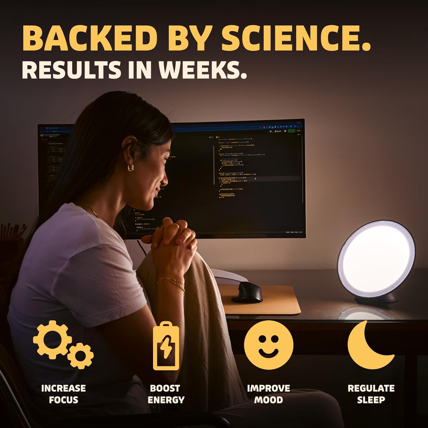 Circadian Optics Lampu Light Therapy Desk Lamp | As Seen On Shark Tank | 10,000 LUX UV-Free Full-Spectrum LEDs | Powerful & Large Light Panel | Sunlight Lamp for Seasonal Blues, Focus, Energy & Sleep