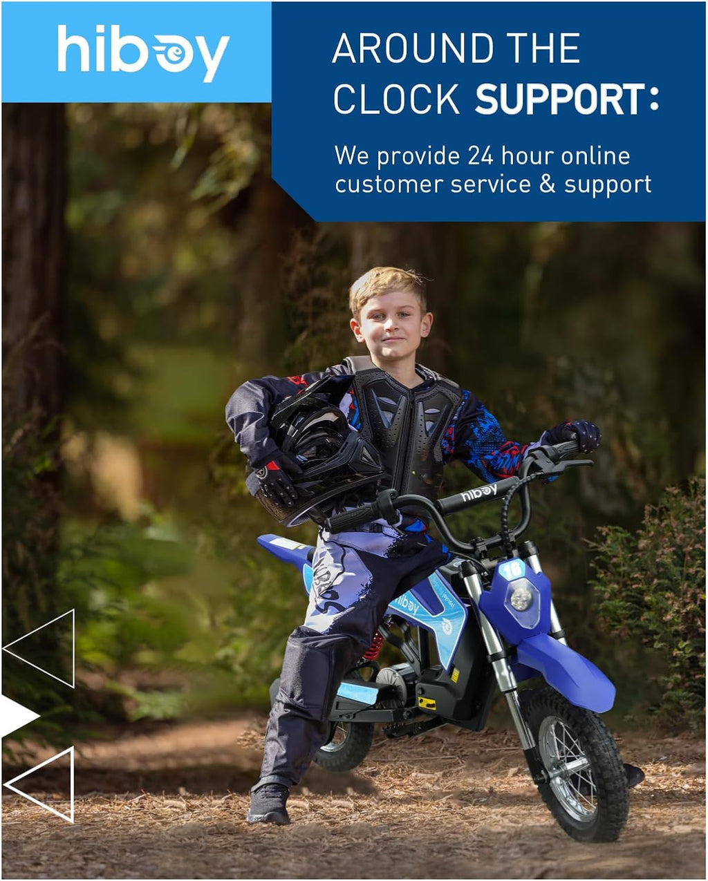 Hiboy DK1 36V Electric Dirt Bike,300W Electric Motorcycle - Up to 15.5MPH & 13.7 Miles Long-Range,3-Speed Modes Motorcycle for Kids Ages 3-10