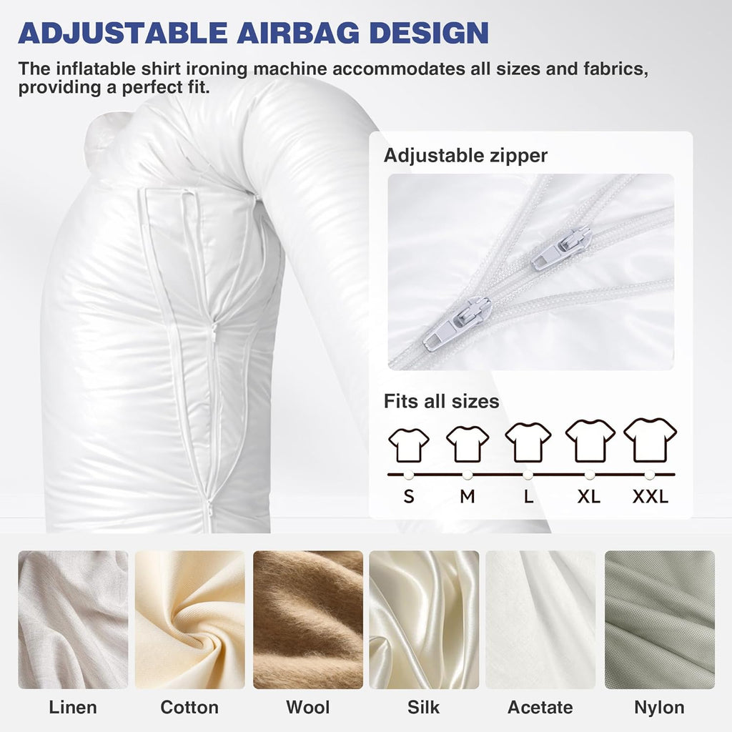 Automatic Ironing Machine, Portable Hands-Free Wrinkle Remover for Shirts & Pants, Gentle on All Fabrics, Ironing Machine Perfect for Apartments, Business Travel & Small Spaces