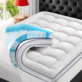 Premium Dual Layer 4 Inch Memory Foam Mattress Topper, 2 Inch Gel Memory Foam and 2 Inch Pillow Top Mattress Pad Cover for Back Pain, Extra Thick Comfort Support（King 78"x80"）