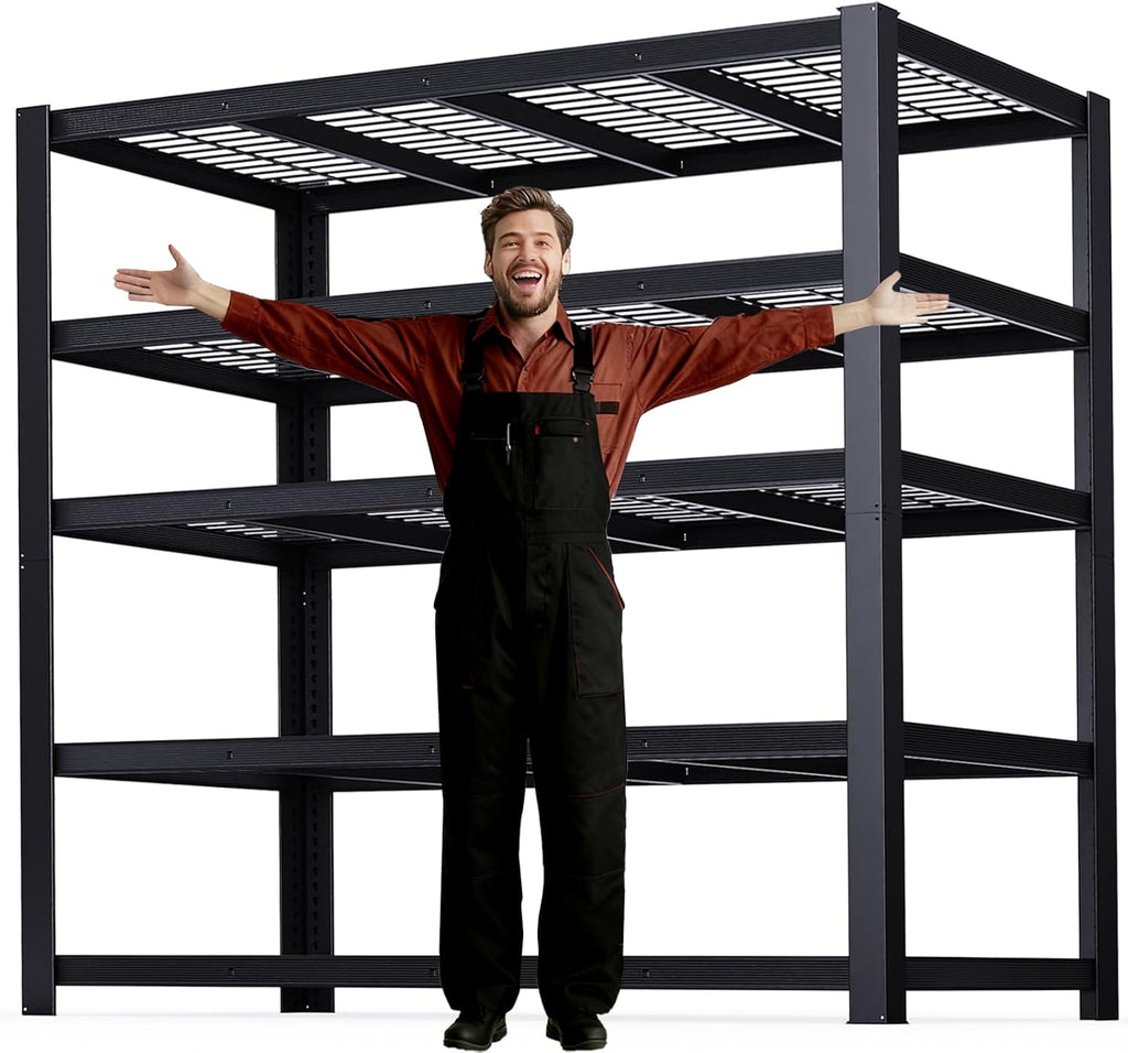 62" W 3050LBS Storage Shelves Unit,5 Tier Heavy Duty Metal Shelving Unit and Storage Large Rack,72" H x62 W x24 D Adjustable Metal Shelving Unit,Garage Shelves for Basement,Warehouse