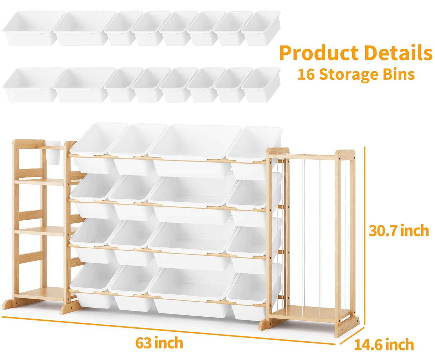 Toy Storage Organizer with Bookshelf and Stuffed Animal Storage - Playroom Organization with Shelves and 12 Bins - Living Room Box for Lego - Bedroom Decor Essentials