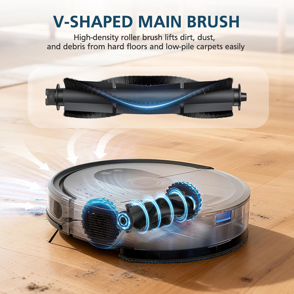 G8000 Max Replacement Parts, for Tikom G8000 Max, L8000 Plus, 2025 Year L8000 Pro Robot Vacuum, Accessories Include 2 Main Brushes, 6 Side Brushes, 6 HEPA Filters, 6 Mop Pads
