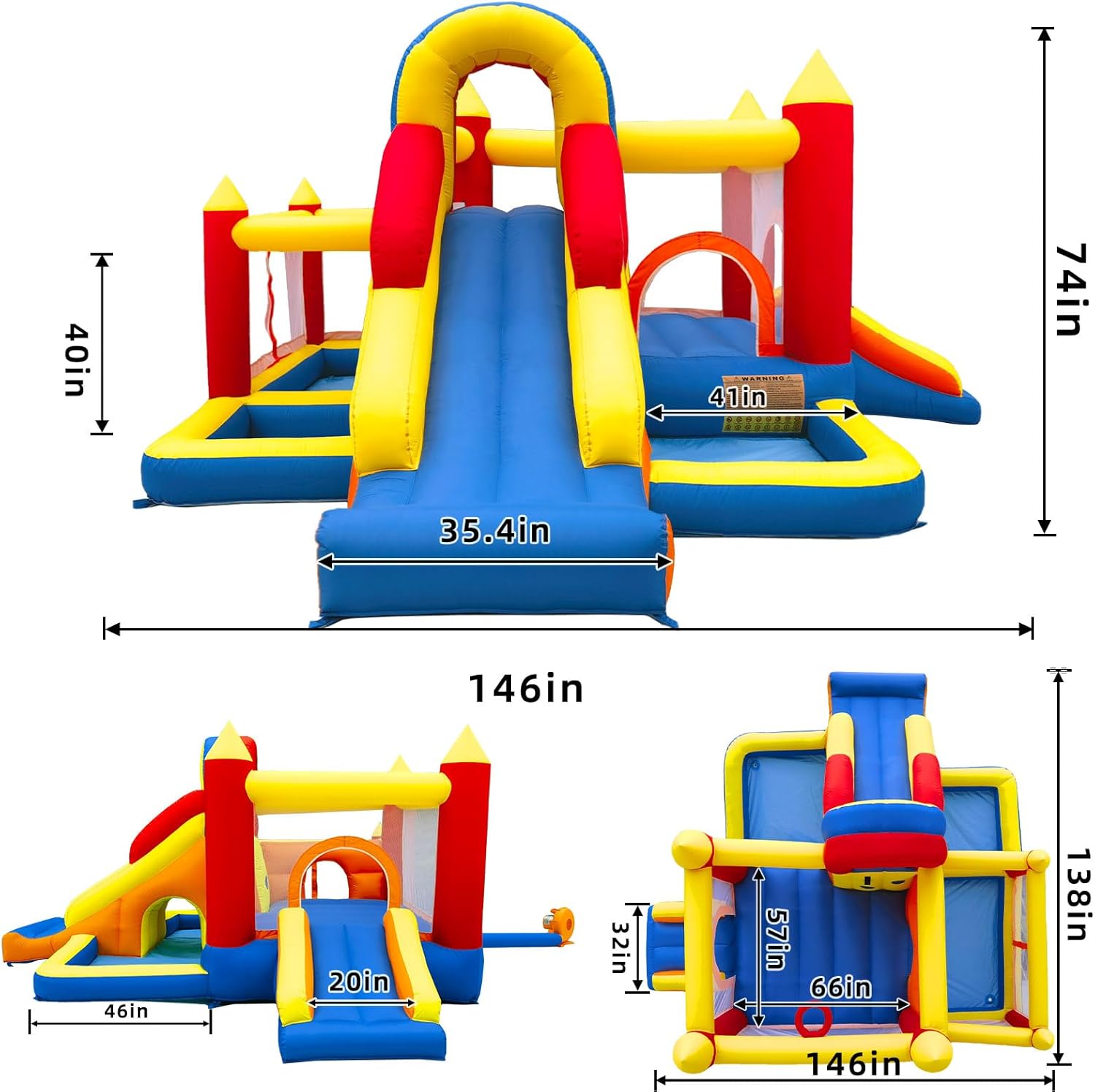 Umbalir Bounce House, Inflatable Bounce House for Kids 3-10, Kids Bounce House with Long Slide, Ball Pit/Pool, Obstacles, Tunnel, Climbing Wall, Bouncy House Indoor & Outdoor Toddler Bouncy Fun