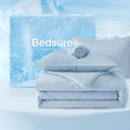Bedsure Cooling Comforters King Size Set 4 Pieces, Blue Cooling Blanket for Hot Sleepers, Double-Sided Cool Tech King Bedding Set with Breathable Lightweight Comforter, Sheet & Pillowcases
