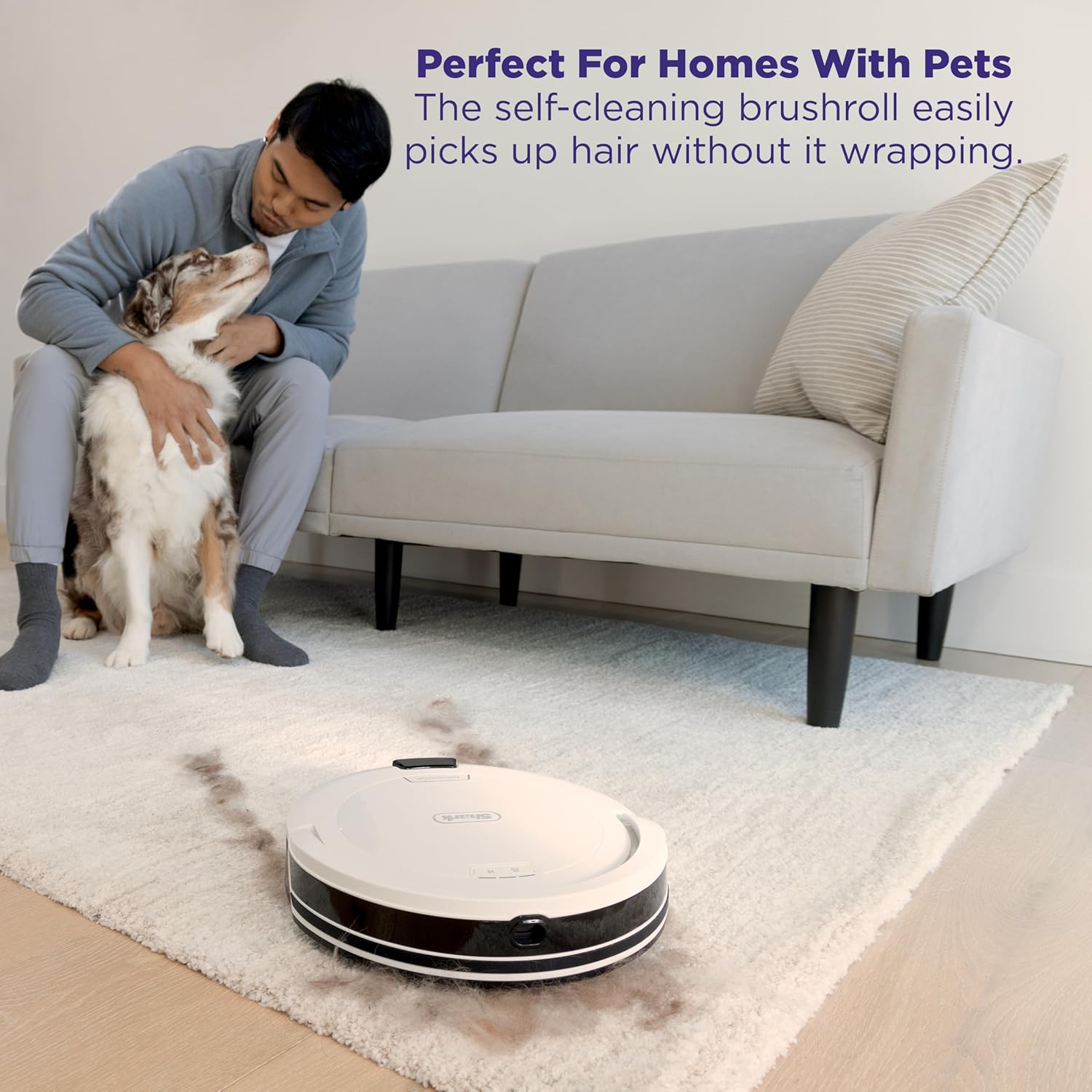 Shark Navigator | Robot Vacuum Cleaner with Powerful Suction for Pet Hair, Rugs, Carpets & Hard Floors | Bagless Self-Empty Base | 30-Day Capacity | SmartPath LiDAR Navigation | White | AV2110S