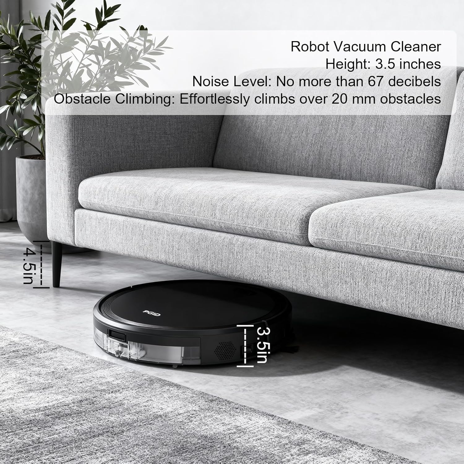 Robot Vacuum and Mop Combo, 2 in 1 Mopping Robotic Vacuum Cleaner w Schedule,Robot Vacuum Self Emptying App/Remote,5000Pa Strong Suction, Slim, Ideal for Hard Floor, Pet Hair (F7s)