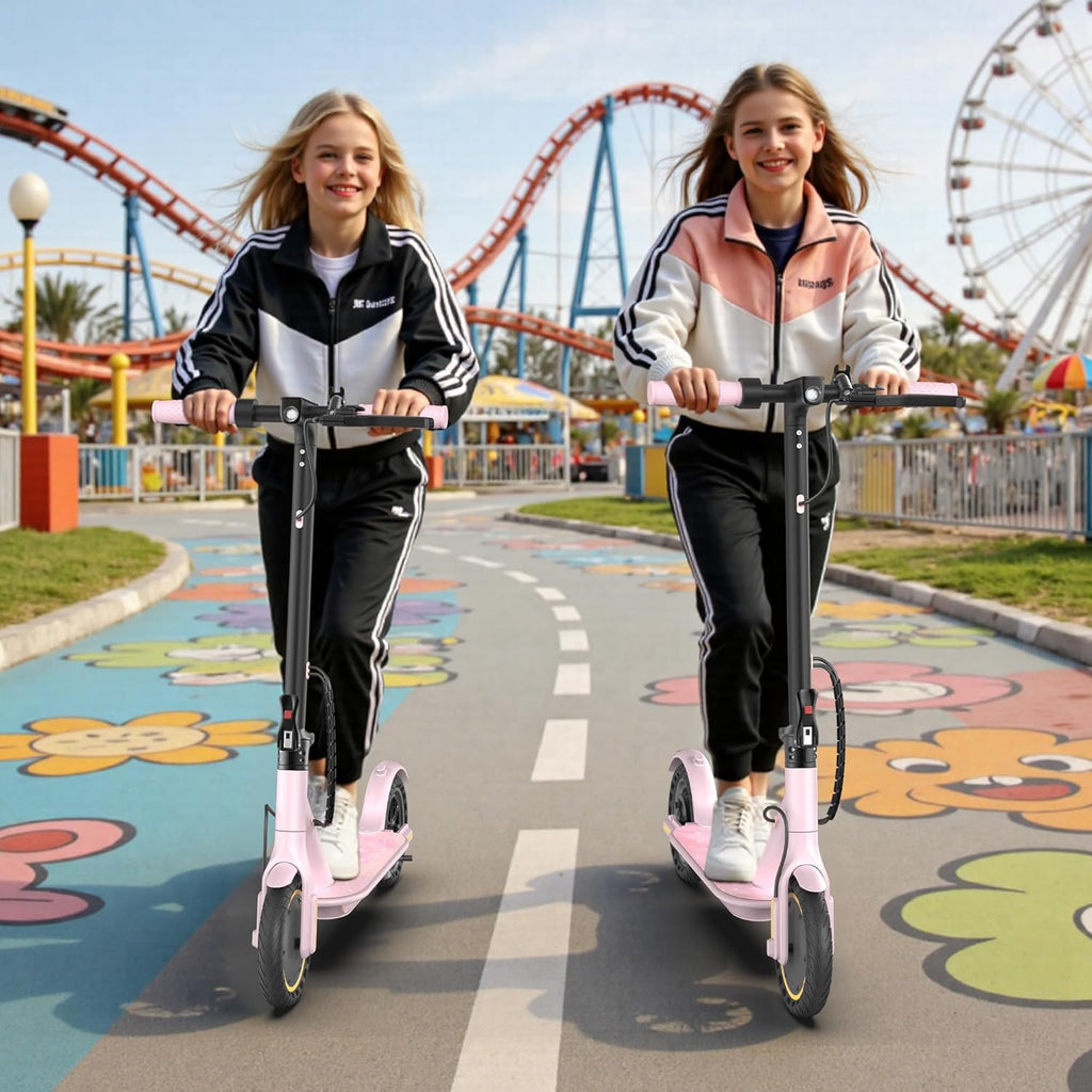 WERHY Foldable Kids Electric Scooter, 350W Motor, Max 12/16Miles Long Range, 19 MPH Max Speed, 8.5" Solid Tire, Lightweight Foldable E-Scooter with Dual Braking, Digital Display, Cruise Control