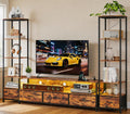 IDEALHOUSE TV Entertainment Center for Living Room, Large LED TV Stand with Storage, Modern Media Center for TVs Up to 70"