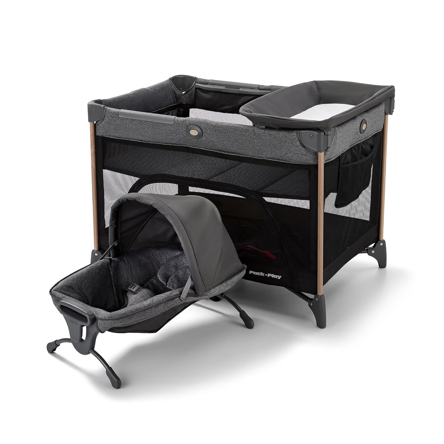 Graco Pack n’ Play Close2Baby Playard with Baby Bassinet, Changing Table, Portable Infant Seat, Milan