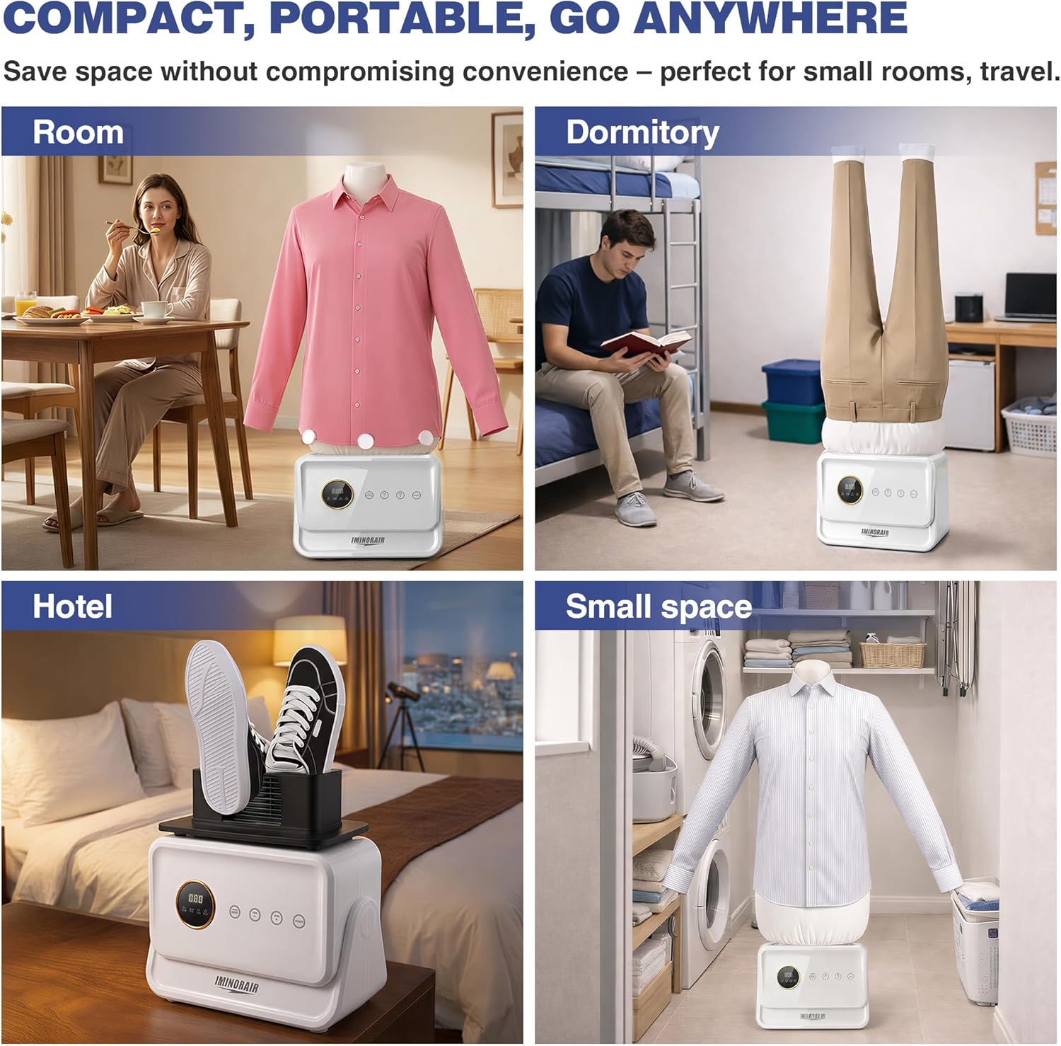 Automatic Ironing Machine, Portable Hands-Free Wrinkle Remover for Shirts & Pants, Gentle on All Fabrics, Ironing Machine Perfect for Apartments, Business Travel & Small Spaces