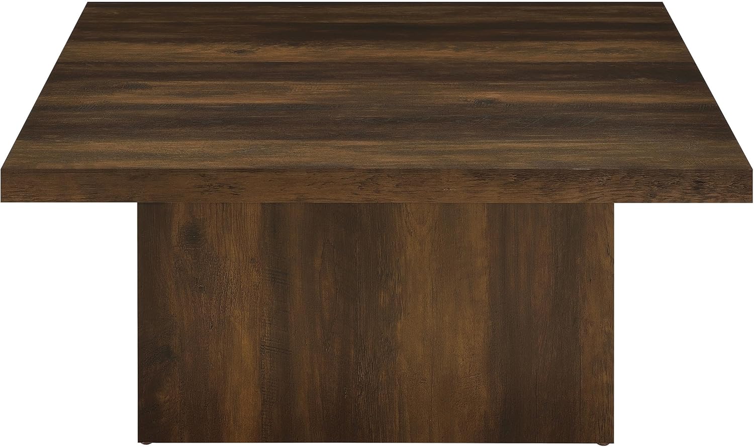 Coaster Home Furnishings - Devar - Wood - Square Coffee Table with Plinth Base, Geometric Design and Transitional Style - Living Room - Dark Pine - 710888