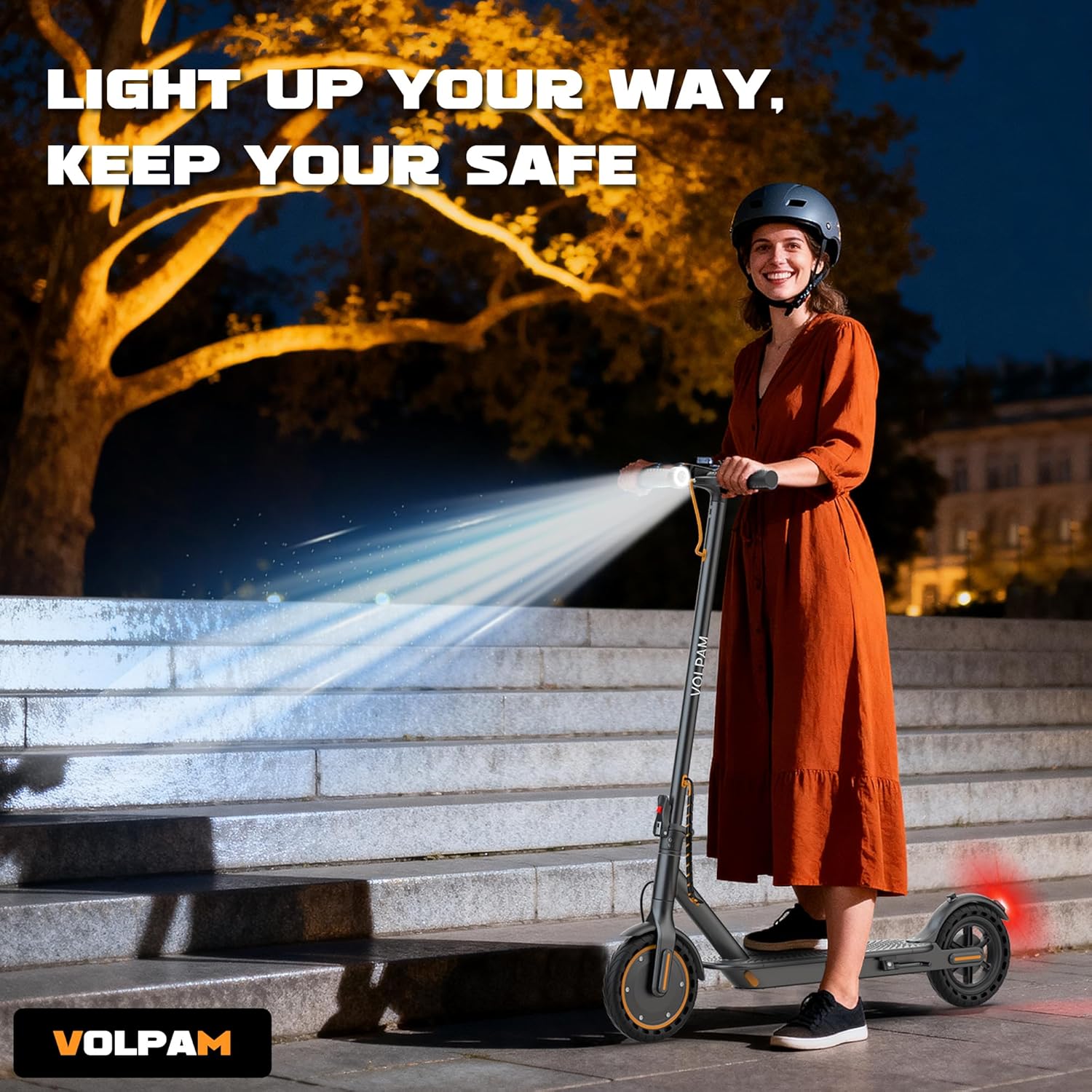 Volpam Adult Electric Scooter, Max Speed 19/21MPH, Up to 21-28 Miles Range, 500W/350WMotor Adult E-Scooter, Foldable Scooter with Dual Braking, Smart APP