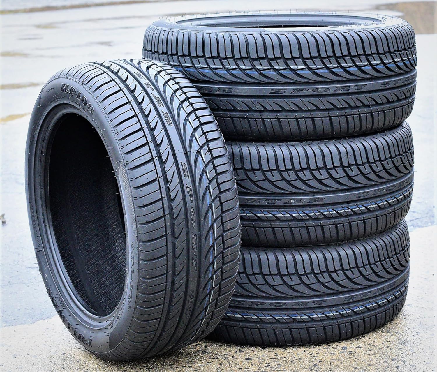 Set of 4 (FOUR) Fullway HP108 Passenger Car All-Season High Performance Radial Tires-205/55R17 205/55/17 205/55-17 95W Load Range XL 4-Ply BSW Black Side Wall UTQG 380AA