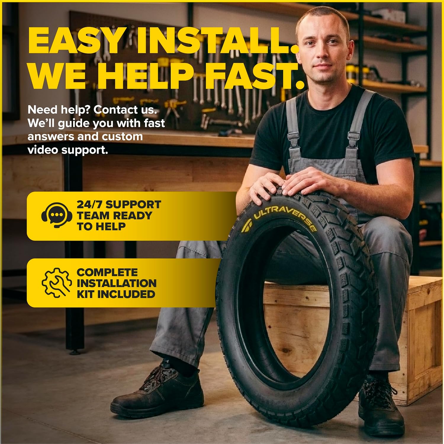 ULTRAVERSE 20x4 E-Bike Fat Tire - Robust, High-Performance 20inch Fat Tyre for MTB and Ebikes, Durable All-Terrain Directional Tread, Superior Density for Street & Trail Adventures-1 Unit
