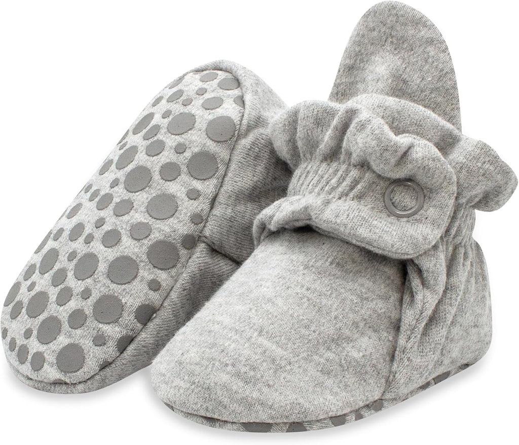 Zutano Unisex Organic Cotton Baby Booties, Stay-On and Non-Slip, Newborn to Toddler